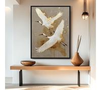 LMYCHENG Cuadros de pared Japandi, pintura escandinava, pósteres y láminas retro de pájaros, arte mural Zen Wabi Sabi para habitaciones u oficinas (20x30cm/marco interno).