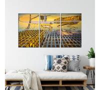 LMYCHENG Decoración de pared de Salvador Dalí, obra de arte famosa, impresiones de póster surrealistas, mural clásico Desintegración de la perseverancia (50 x 100 cm x 3 marcos)