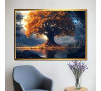 LMYCHENG Lienzo de árbol forestal, arte mural natural, pósteres e impresiones de paisajes al atardecer para decoración del hogar (70 x 100 cm/sin marco)