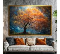 LMYCHENG Lienzo de árbol otoñal, arte mural de bosque de ensueño, pósteres e impresiones de paisajes naturales coloridos para decoración del hogar (20 x 30 cm/sin marco)