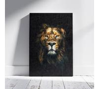 LMYCHENG Póster de león noble, impresión en lienzo, pintura en lienzo del rey de las bestias, retrato de animales, arte de pared para sala de estar, decoración del hogar (60 x 80 cm/sin marco)