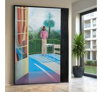 LMYCHENG Póster e impresiones de escena de balcón de David Hockney, arte mural figurativo moderno, pintura de paisaje en lienzo, decoración de interiores (20 x 30 cm/marco interior)