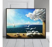 LMYCHENG Póster impreso de Salvador Dalí Libro para pájaros: lienzo surrealista para sala de estar, decoración de pared (70 x 110 cm/marco interior)