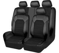 LMYFCL66 9 Piezas Funda Asiento Coche para Kia Rio III Hatchback (UB) 2011 2012 2013 2014 2015 2016 2017,Impermeable Transpirable de Asiento Cubreasientos Cuero Coche Accesorios,Black