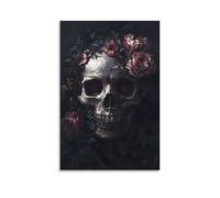 LMYmoney Cuadros en lienzo con diseño de calaveras florales y serenidad para pared, lienzo para dormitorio, sala de estar, dormitorio, 40 x 60 cm