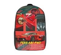 LMYmoney Mochila escolar para niños con estampado 3D del Ferrari F40 rojo, mochila deportiva para niños y niñas, mochila de moda de 17 pulgadas.