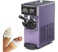 LMYYDES Máquina para Hacer Helados de un Solo Sabor, máquina para Hacer Helados Suaves, Capacidad de 4 a 8 kg/h, tolva refrigerada de 3,5 l, Tanque de congelación de 1 l Purple-750W
