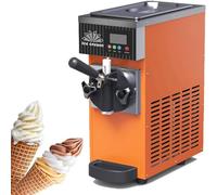 LMYYDES Máquina para Hacer Helados de un Solo Sabor, máquina para Hacer Helados Suaves, Capacidad de 4 a 8 kg/h, tolva refrigerada de 3,5 l, Tanque de congelación de 1 l Orange-450W
