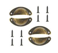 Lmyzcbzl Manillas asa Concha Vintage, 4 Pcs Tiradores de Cajón Vintage, Manijas de Copa, Tiradores de Muebles, para Armarios, Cajones, Alacenas