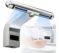 LMzythrop Grifo con Sensor 2 en 1 y Secador de Manos,Se Activa Al Acercarse,Se Detiene Al Alejarse,para Lavado y Secado de Manos,Secamanos Electrico Profesional,Ajuste Automático Frío/Calor