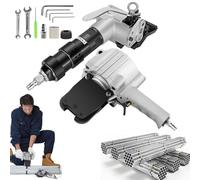 LMzythrop Máquina Flejadora Neumática de Acero Tensor y Cortador-Sellador para Tensar,Sellar y Cortar Flejes Metálicos Resistente Flejadora División Combinada para Ancho Fleje Acero 25mm/0.98inch