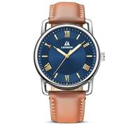 LN LENQIN Reloj Hombre Reloj analógico Hombre Reloj de Cuarzo Resistente al Agua 30M Relojes de Hombre para Hombre Casuales de Negocios de Moda con números Romanos (LN-0561-Brown Silver Blue22)