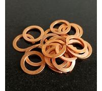 Lnanqing-Arandela de sellado Lavadora plana de cobre M7 Junta de sello Diámetro interior Diámetro de sellado de 7 mm Hoja delgada T3 Lavadora de cobre rojo, Robusto y duradero(7x11x0.5 (50pcs))