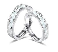LNBLAKBXBD Anillo luminoso de magnoterapia linfática para hombres y mujeres, ajustable para desatascar el torrente sanguíneo y los ganglios linfáticos, anillos brillantes para amantes, regalos de moda