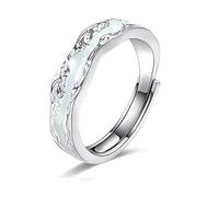LNBLAKBXBD Anillo luminoso de magnoterapia linfática para hombres y mujeres, ajustable para desatascar el torrente sanguíneo y los ganglios linfáticos, anillos brillantes para amantes, regalos de moda