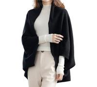 LNBLAKBXBD Chal cálido de Doble propósito de Cachemira sintética, Bufanda de Lana con Mangas para Mujer (One Size,Black)