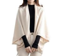 LNBLAKBXBD Chal cálido de Doble propósito de Cachemira sintética, Bufanda de Lana con Mangas para Mujer (One Size,Beige)