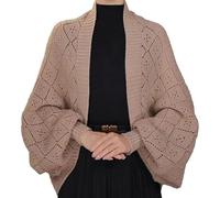 LNBLAKBXBD Chales y Bufandas Suaves para Mujer con Mangas, chales de Punto de Ganchillo (Khaki,One Size)