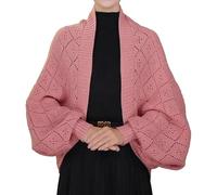 LNBLAKBXBD Chales y Bufandas Suaves para Mujer con Mangas, chales de Punto de Ganchillo (Pink,One Size)