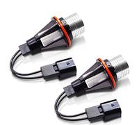 Lncboc 10W LED Angel Eyes No Error CanBus Faros delanteros Halo Ring Bulker Bulbs 420LM 6000K Blanco para E39 E60 E61 E63 E64 E65 E66 E53 E5 1/5/6/7 Serie X3 X5, 2 piezas