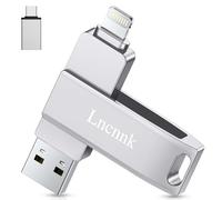 Lncnnk certificación MFi 512 GB Memoria USB 3.0 para iPhone, Lightning Pen Drive 3 en 1, Photostick Llave USB Tipo C USB C de Memoria de Copia de Seguridad, para iPhone iPad Android Mac PC, Plata