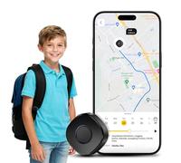 LNCOON Mini Rastreador GPS Personal para Niños, Ancianos y Perros, Mochila, Mini Rastreador GPS Portátil para Coche con Correa y Clip para la Mochila, Botón SOS Requiere Suscripción