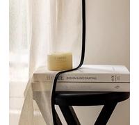 LNCWYY Cortinas Salon Modernas Blancas Translucidas 2 Piezas Lino con Bordes Negros Translúcida Visillo Suave Poliéster Gasa Moderna Habitación Dormitorio 170x240cm (AnchoxAlto)