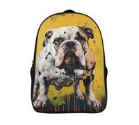LNDVBEUDK French Bulldog Mochila Para Niños Para Regreso A La Escuela Con Pecho 3D Y Capa De Plegable Para Niños Mochila De Viaje 40x28x16cm