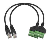 LNGJIN 2 Cable adaptadorRJ45 hembra a8 pines,RJ45macho a Ethernet de 8,Adaptador de terminal de tornillo RJ45,RJ45machoa8pines,RJ45aterminalesde8pines,RJ45 macho a conector Ethernet de 8 pines