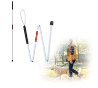 LNGJIN Bastón plegable de aluminio, bastón plegable para personas con discapacidad visual, bastón plegable reflectante, bastón portátil para ciegos, para personas con discapacidad visual y ciegas