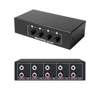 LNGJIN Divisor de Audio y vídeo 4 en 1 Salida, conmutador de Audio estéreo, Interruptor de Audio AUX, Interruptor de Audio 4 en 1, Salida de Audio, Cuatro entradas y una Salida, para DVD, Consola de