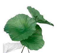 LNGODEHO Lea de loto de simulación, adornos realistas de lirio de agua, flor artificial de seda, flor de loto, decoración del hogar, sala de estar y mesa de comedor (3 piezas de hoja tamaño grande)