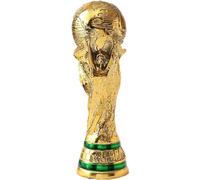 LNGODEHO Trofeo de la Copa Mundial de Qatar en vitrina, escultura de resina, posee el premio más grande del fútbol mundial (14,2 pulgadas)