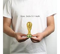 LNGODEHO Trofeo réplica de la Copa del Mundo de Qatar 2022 en vitrina, escultura de resina, posee un premio más grande del mundo de fútbol (5.1 pulgadas)