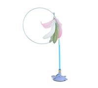 LNHAS Juguete de varita de succión para gatos con plumas, juguete interactivo de caza y persecución para gatos de interior, flexible de 35 pulgadas para ejercicio y juego
