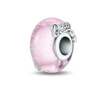 LNHBZ 2025classic Abalorios de cristal de Murano con forma de flor, hoja y arcoíris cósmico en plata de ley 925, ideales para pulseras y joyería para mujer -XAC692