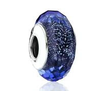 LNHBZ 2025classic Abalorios de cristal de Murano con forma de flor, hoja y arcoíris cósmico en plata de ley 925, compatibles con pulseras, joyería para mujer -AMC0214