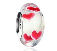 LNHBZ 2025classic Abalorios de cristal de Murano con forma de flor, hoja y arcoíris cósmico en plata de ley 925 para pulseras, joyería para mujer -AMC012375