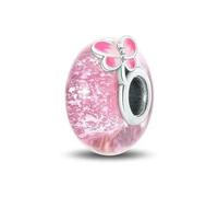 LNHBZ 2025classic Abalorios de cristal de Murano con forma de flor, hoja y arcoíris cósmico en plata de ley 925, compatibles con pulseras, joyería para mujer -XAC659