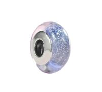 LNHBZ 2025classic Abalorios de cristal de Murano con forma de flor, hoja y arcoíris cósmico en plata de ley 925, compatibles con pulseras, joyería para mujer -AMC0016