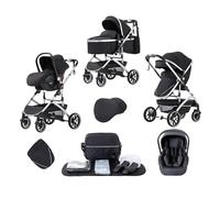 Lnhcrbs Cochecito Bebe 3 Piezas, Silla de Paseo De Plegado Rápido con Un Solo Clic, Cochecito Bebe Alta con Cesta de Dormir Ampliada (38.5CM), Convertible en Cochecito y Silla de Paseo, Para 22Kg,0-4