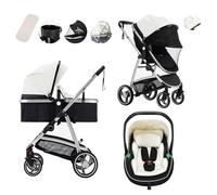 Lnhcrbs Cochecito Bebe 3 Piezas, Silla De Paseo Ligera Con Protector De Lluvia Portavasos,Cochecito Bebe Con Chasis De Aluminio Plegable Con Una Sola Mano, Adecuado Para 0-4 Años (22kg)
