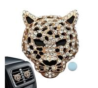 Lnhgh Ambientador con clips de aireación,clips de ventilación de leopardo, diamantes de imitación de leopardo Decoración interior del coche Bling, elegante del tablero de instrumentos del