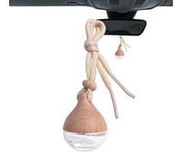 Lnhgh Botella de perfume vacía para coche,Botella difusora de ambientador de aire vacía para coche,Perfume de coche de vidrio transparente de madera - Botella de ambientador de alta dureza con