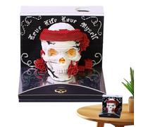 Lnhgh Calendario con reloj 2026, Memo 3D Desgarro Calavera Halloween Calendario Programación, Programación Agenda, Decoración Escritorio para Habitación Estantería, Recuerdos Eventos Citas