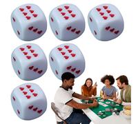 Lnhgh Dados De Seis Caras | Dados Acrílicos para Juegos De Mesa con Puntos En Forma De Corazón,6 Piezas con Esquinas Redondeadas para Matemáticas Colección Mesa