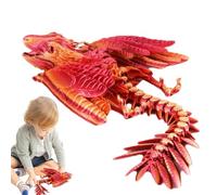 Lnhgh Dragón impreso en,Dragón articulado impreso en - Detalles en forma de pluma, articulaciones móviles, Dragón Volante de flecha, Figura de colección articulada móvil, Juguetes de dragón