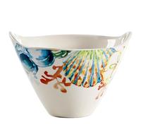 Lnhgh Ensaladeras para comer, tazón de fruta pequeño | Ensaladera de color bajo esmalte de doble oreja,Tazones de porcelana con patrones, cuencos de flores de colores reutilizables para yogur