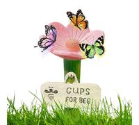 Lnhgh Estación De Bebedero Para Jardín | Estaciones para Beber Exterior con Tazas | Copas Mariposas Coloridas Para Polinizadores Para Jardín, Y Patio