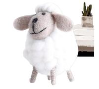Lnhgh - Figura de cordero de fieltro, oveja de fieltro de lana - Lindo juguete de cordero de oveja de lana de fieltro, con encanto de cordero de lana, decoraciones de animales de peluche de granja